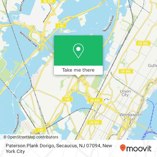 Mapa de Paterson Plank Dorigo, Secaucus, NJ 07094