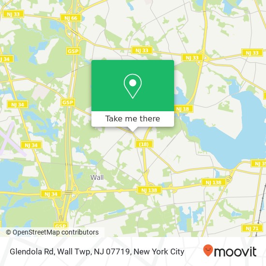 Mapa de Glendola Rd, Wall Twp, NJ 07719