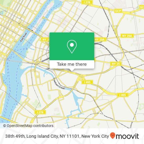 Mapa de 38th 49th, Long Island City, NY 11101