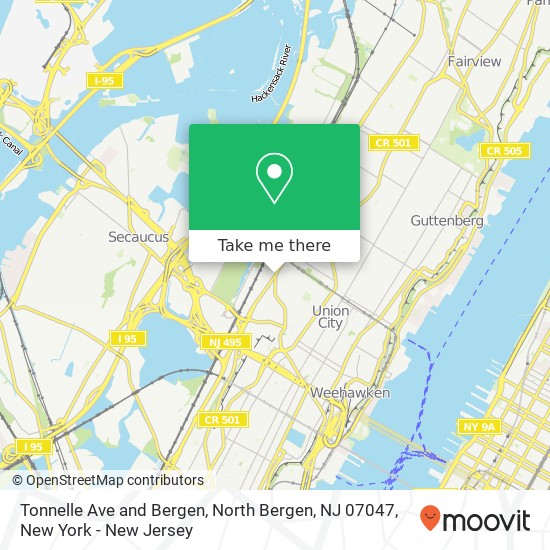 Mapa de Tonnelle Ave and Bergen, North Bergen, NJ 07047