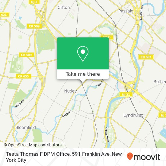Mapa de Testa Thomas F DPM Office, 591 Franklin Ave