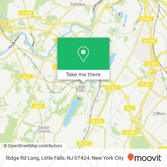 Mapa de Ridge Rd Long, Little Falls, NJ 07424