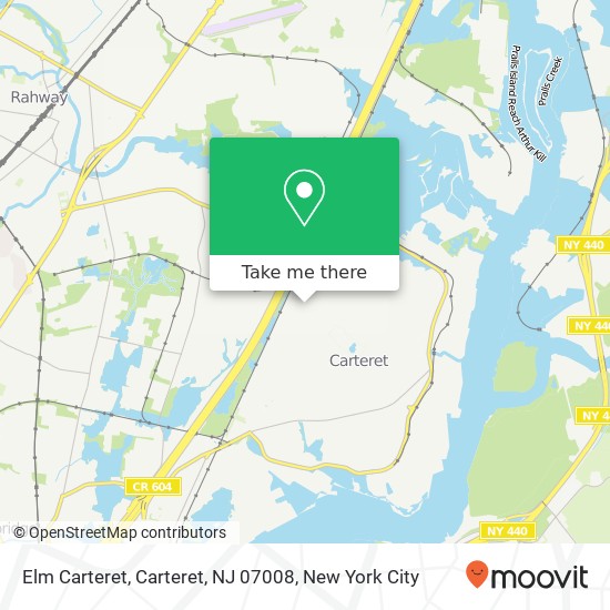 Mapa de Elm Carteret, Carteret, NJ 07008
