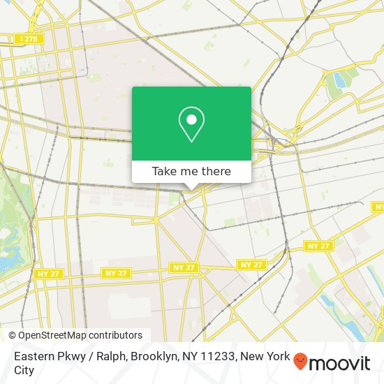 Mapa de Eastern Pkwy / Ralph, Brooklyn, NY 11233
