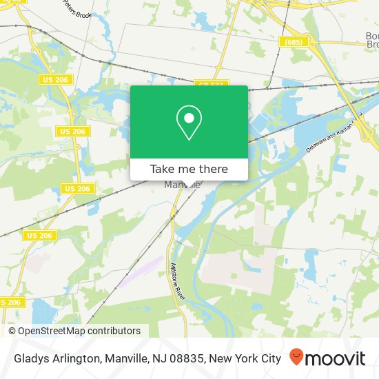 Gladys Arlington, Manville, NJ 08835 map