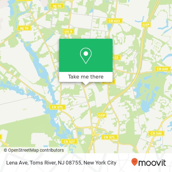 Mapa de Lena Ave, Toms River, NJ 08755