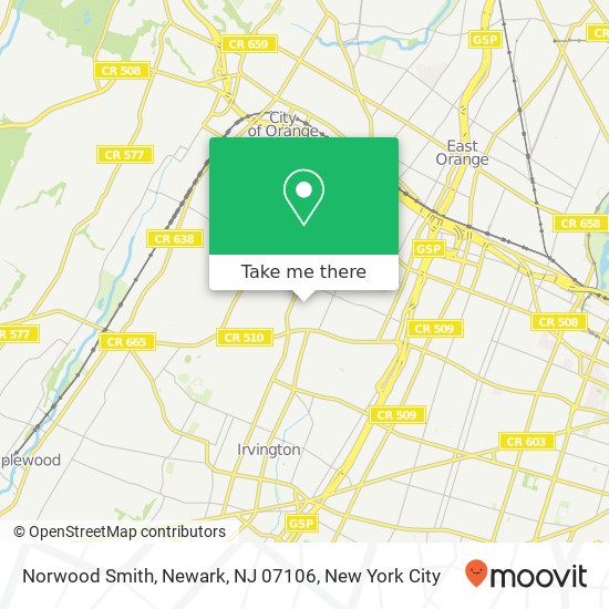 Mapa de Norwood Smith, Newark, NJ 07106