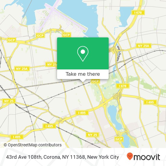 43rd Ave 108th, Corona, NY 11368 map