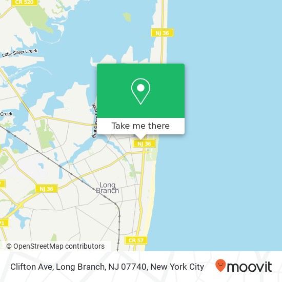 Mapa de Clifton Ave, Long Branch, NJ 07740