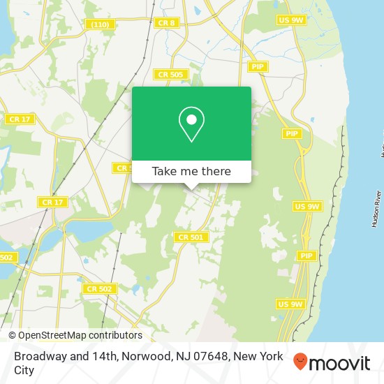 Mapa de Broadway and 14th, Norwood, NJ 07648