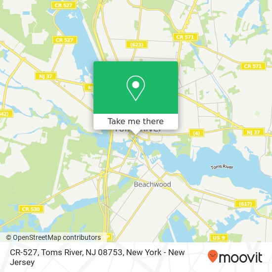 Mapa de CR-527, Toms River, NJ 08753