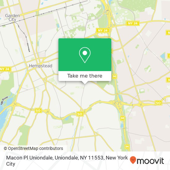 Mapa de Macon Pl Uniondale, Uniondale, NY 11553