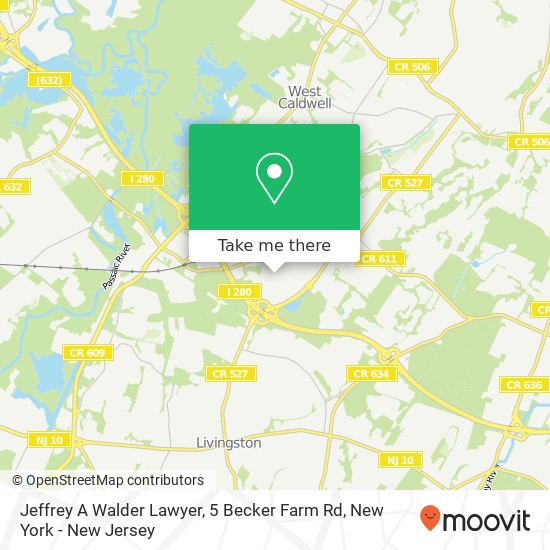 Mapa de Jeffrey A Walder Lawyer, 5 Becker Farm Rd