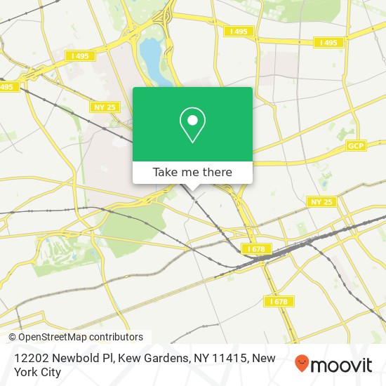Mapa de 12202 Newbold Pl, Kew Gardens, NY 11415
