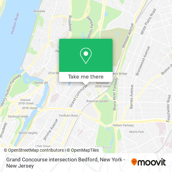 Mapa de Grand Concourse intersection Bedford