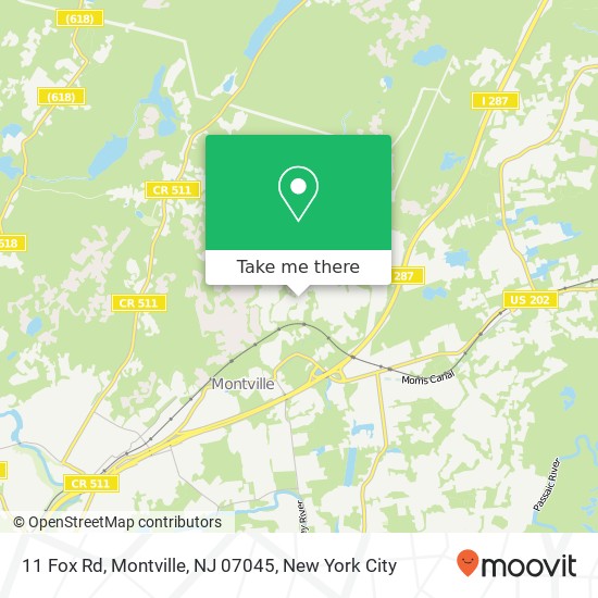 Mapa de 11 Fox Rd, Montville, NJ 07045