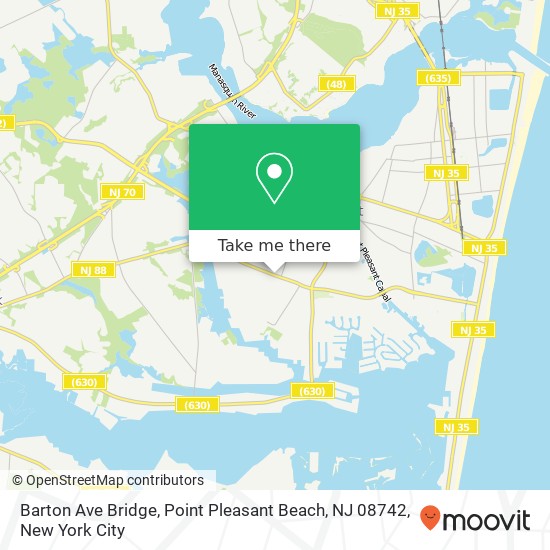 Mapa de Barton Ave Bridge, Point Pleasant Beach, NJ 08742