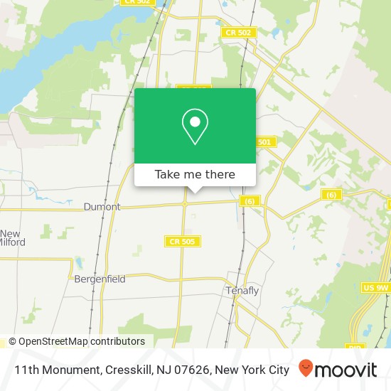 11th Monument, Cresskill, NJ 07626 map