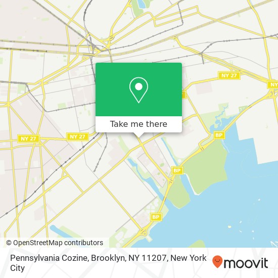 Mapa de Pennsylvania Cozine, Brooklyn, NY 11207