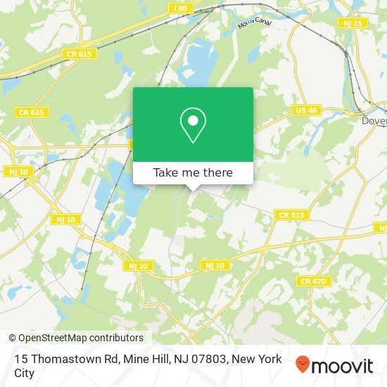 Mapa de 15 Thomastown Rd, Mine Hill, NJ 07803