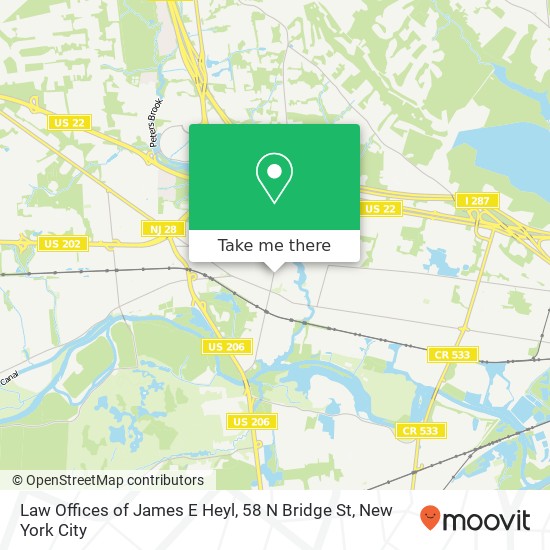 Mapa de Law Offices of James E Heyl, 58 N Bridge St