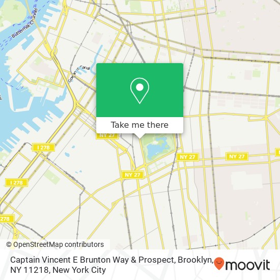 Captain Vincent E Brunton Way & Prospect, Brooklyn, NY 11218 map