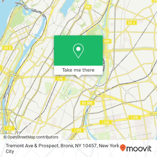 Tremont Ave & Prospect, Bronx, NY 10457 map