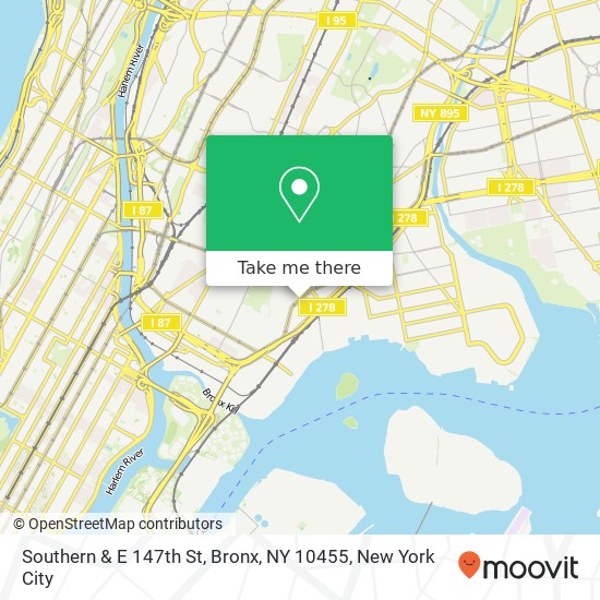 Mapa de Southern & E 147th St, Bronx, NY 10455