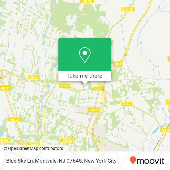 Mapa de Blue Sky Ln, Montvale, NJ 07645