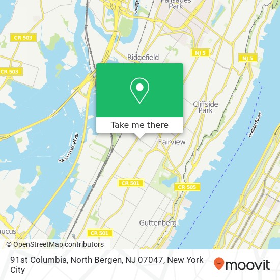 91st Columbia, North Bergen, NJ 07047 map