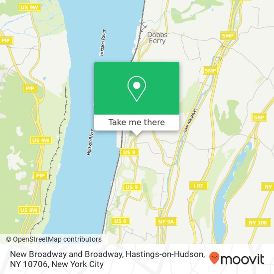 Mapa de New Broadway and Broadway, Hastings-on-Hudson, NY 10706