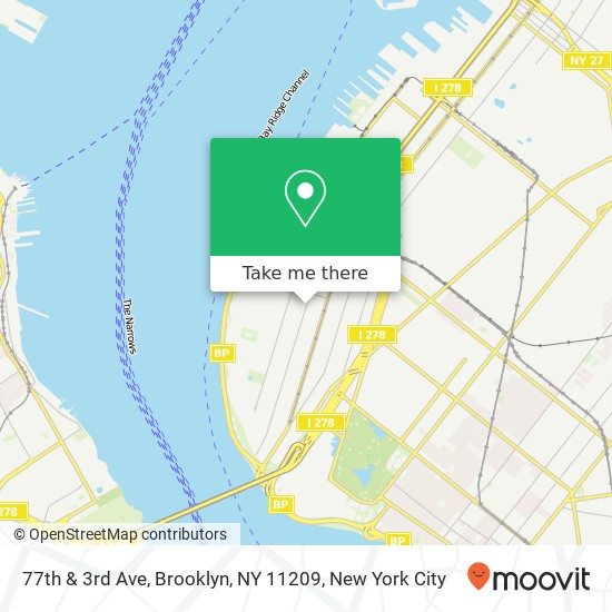 Mapa de 77th & 3rd Ave, Brooklyn, NY 11209