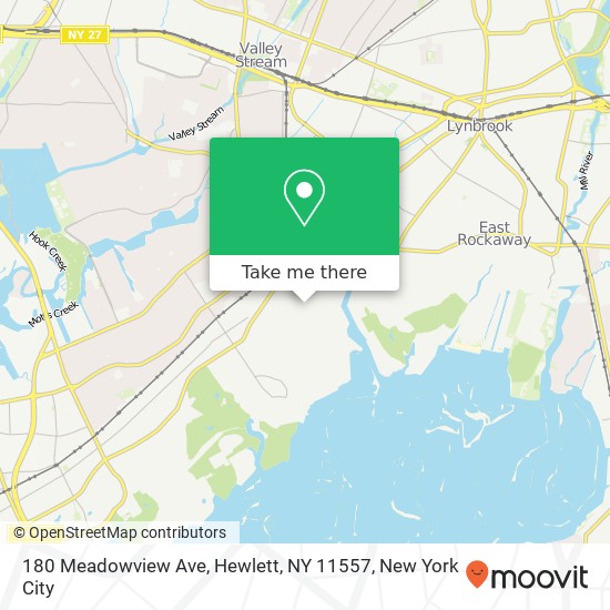 Mapa de 180 Meadowview Ave, Hewlett, NY 11557