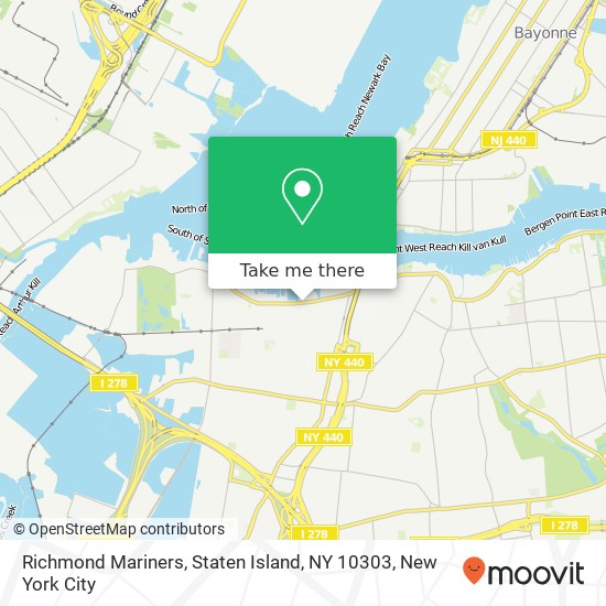 Mapa de Richmond Mariners, Staten Island, NY 10303