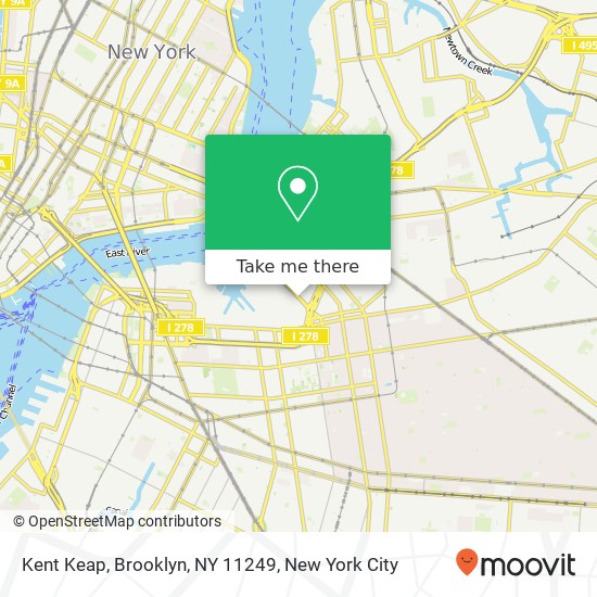 Mapa de Kent Keap, Brooklyn, NY 11249