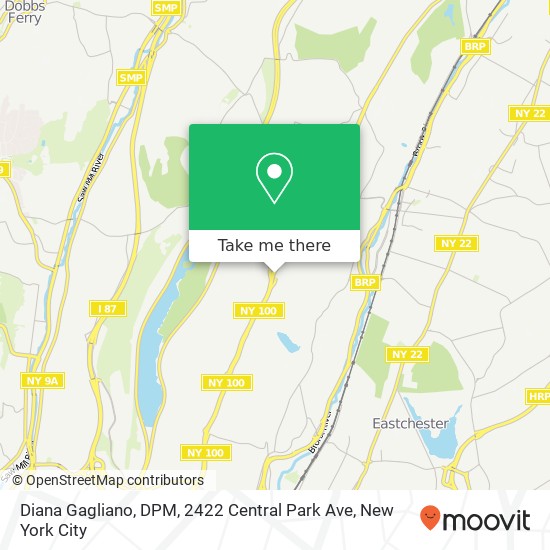 Mapa de Diana Gagliano, DPM, 2422 Central Park Ave