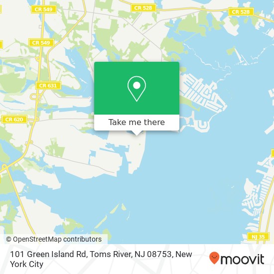 Mapa de 101 Green Island Rd, Toms River, NJ 08753