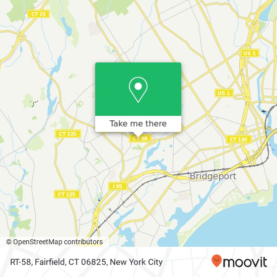 Mapa de RT-58, Fairfield, CT 06825