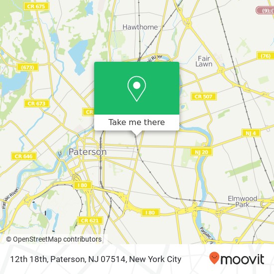 Mapa de 12th 18th, Paterson, NJ 07514