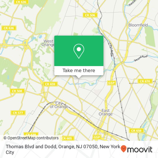 Mapa de Thomas Blvd and Dodd, Orange, NJ 07050