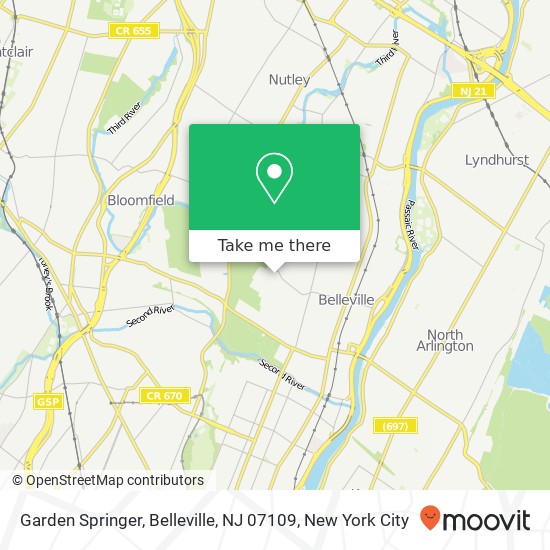 Mapa de Garden Springer, Belleville, NJ 07109