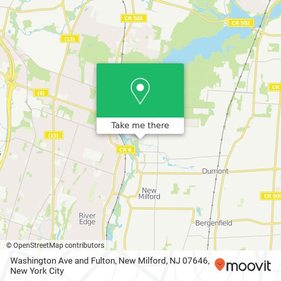 Mapa de Washington Ave and Fulton, New Milford, NJ 07646