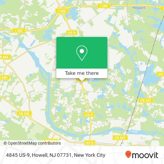 Mapa de 4845 US-9, Howell, NJ 07731
