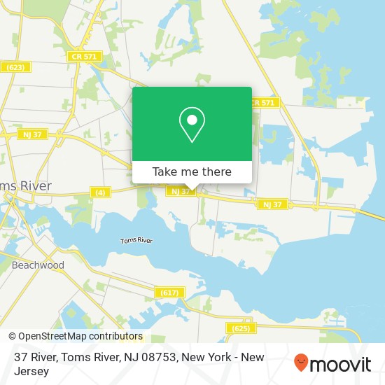 Mapa de 37 River, Toms River, NJ 08753