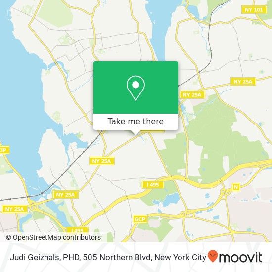Mapa de Judi Geizhals, PHD, 505 Northern Blvd