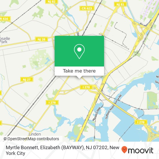 Myrtle Bonnett, Elizabeth (BAYWAY), NJ 07202 map
