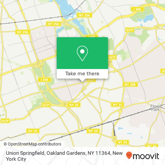 Mapa de Union Springfield, Oakland Gardens, NY 11364