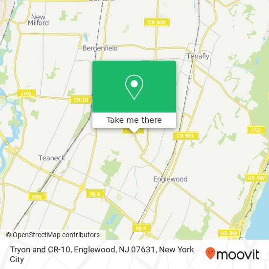Mapa de Tryon and CR-10, Englewood, NJ 07631