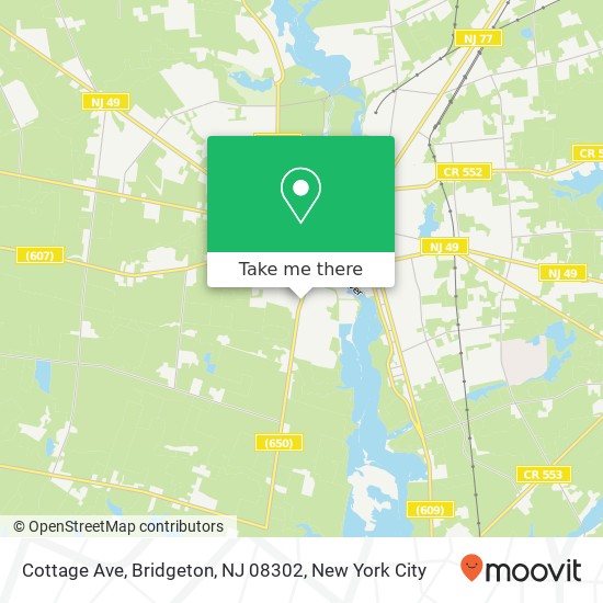 Mapa de Cottage Ave, Bridgeton, NJ 08302