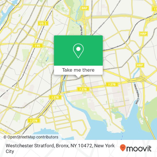 Mapa de Westchester Stratford, Bronx, NY 10472